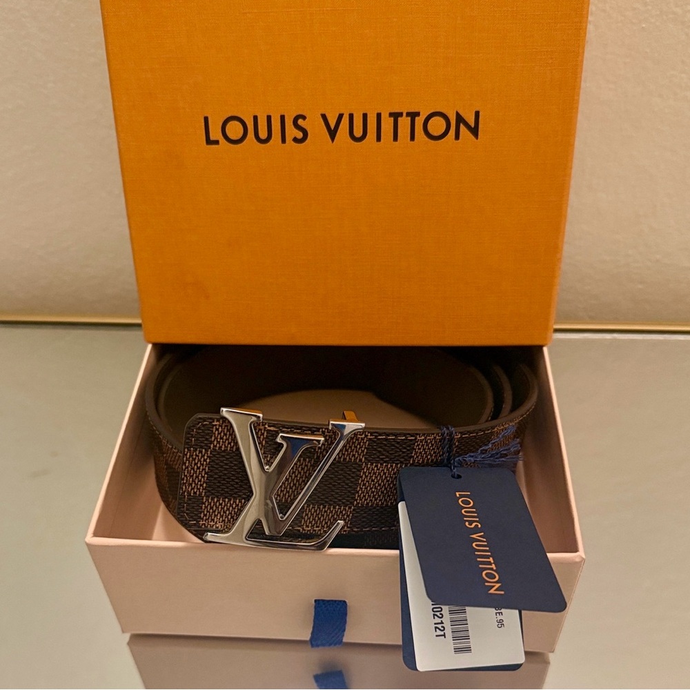 Louis Vuitton Checkered Brown Belt Bag with Silver Accents